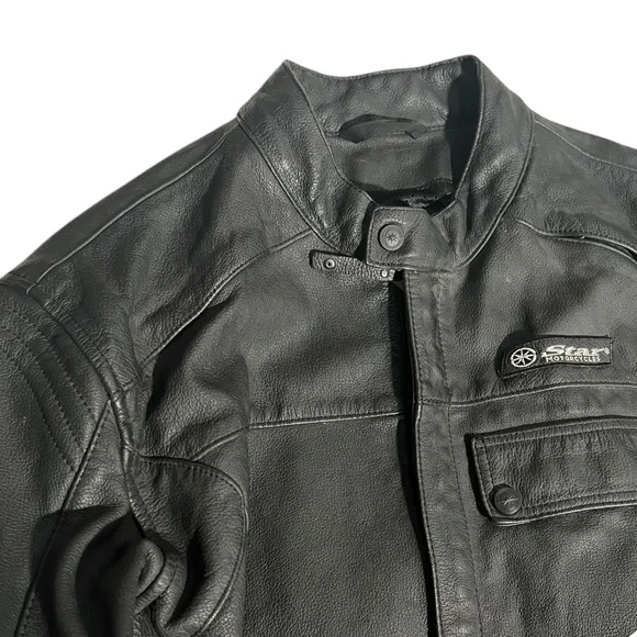 Star Yamaha Leather Motorcycle Jacket Men's X-Large w/ Liner Heavy Durable - Picture 7 of 10